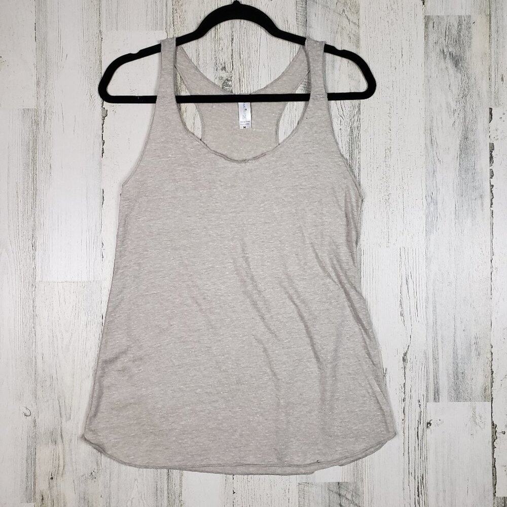 NWOT Over The Limit Apparel Oatmeal Racerback Tank Top Women's Size Medium